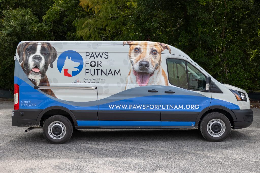 Side View of Paws for Putnam Transport Van